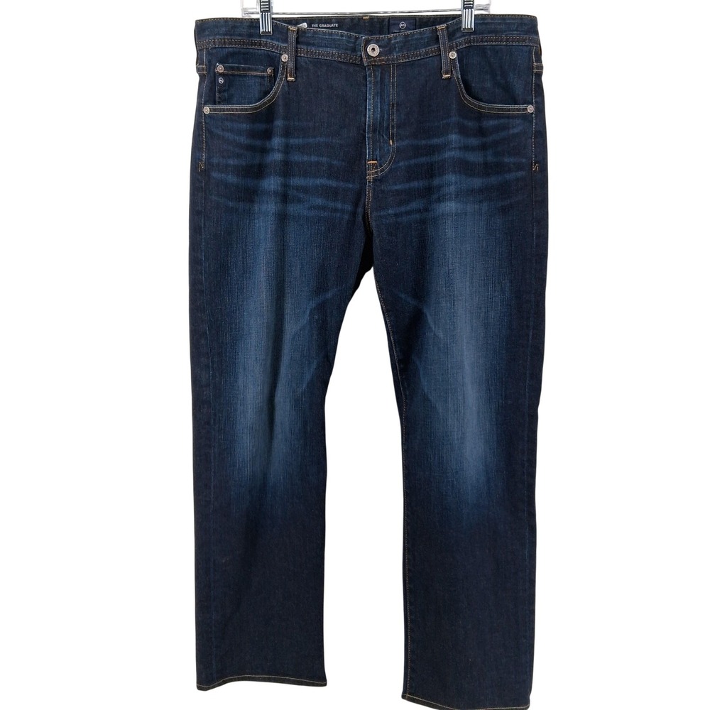 AG Adriano Goldschmied Jeans Mens Tag 38x34 [38x30 Actual] Blue Straight AG ROB